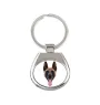 Malinois Belgischer Schäferhund - geometrischer Schlüsselanhänger mit Foto und Aufschrift Art-Dog