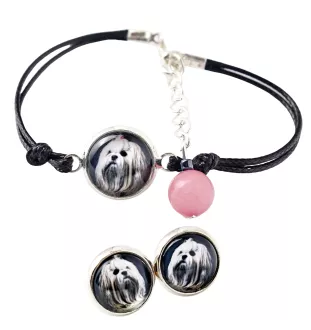 Lhasa Apso - ensemble de bijoux avec votre photo, accessoire féminin, article fait main, produit fabriqué à la main avec passion pour la création de la marque Art-Dog