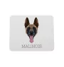 Malinois Belgian Shepherd Dog - geometric mouse pad with a picture and text by Art-Dog