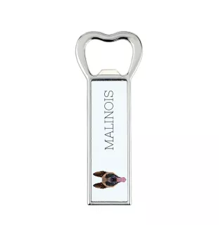 Malinois Belgian Shepherd Dog - bottle opener with a picture and inscription for beer by Art-Dog