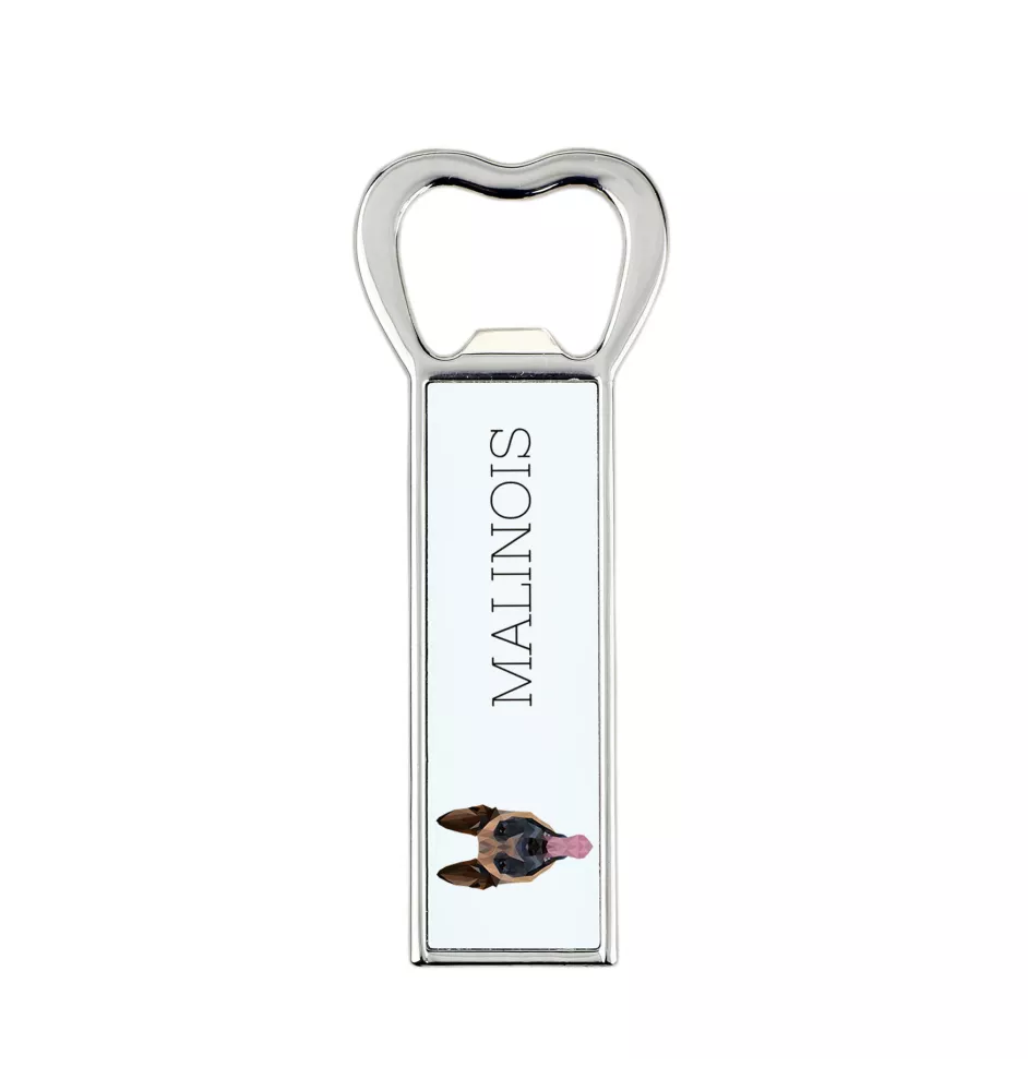 Malinois Belgian Shepherd Dog - bottle opener with a picture and inscription for beer by Art-Dog