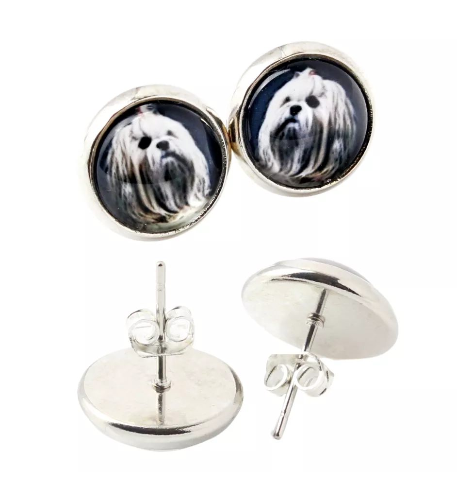 Lhasa Apso - earrings in a box, your photo, handmade jewelry, a product of the Art-Dog brand