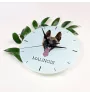 Malinois chien de berger belge - horloge murale géométrique avec photo et logo de la marque Art-Dog