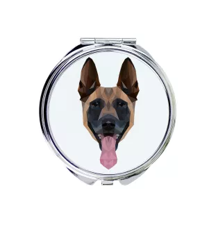 Malinois chien de berger belge - miroir avec une image et un motif géométrique de la marque Art-Dog
