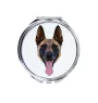 Malinois Belgischer Schäferhund - Spiegel mit Foto und geometrischem Aufdruck der Marke Art-Dog