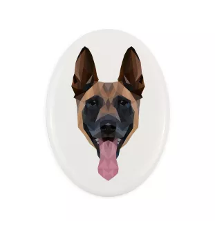 Malinois Belgian Shepherd Dog - a plate with a geometric design and the brand name Art-Dog
