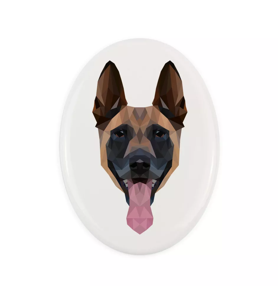 Malinois Belgian Shepherd Dog - a plate with a geometric design and the brand name Art-Dog