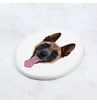 Malinois Belgian Shepherd Dog - a plate with a geometric design and the brand name Art-Dog
