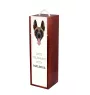 Malinois Belgischer Schäferhund - geometrische Box mit einem Bild und Schriftzug für Wein der Marke Art-Dog