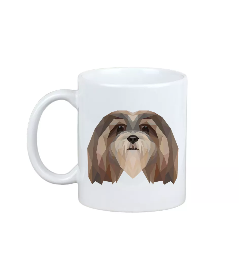 Lhasa Apso, Lhasaterrier, Löwenhund - Becher mit einem Bild und dem Schriftzug geometrischer Hund Art-Dog