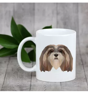 Lhasa Apso - cup with a geometric dog image and the inscription Art-Dog