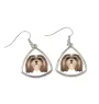 Lhasa Apso - earrings with a picture and the inscription geometric dog Art-Dog