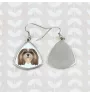 Lhasa Apso - boucles d'oreilles avec une photo et un motif de chien géométrique Art-Dog