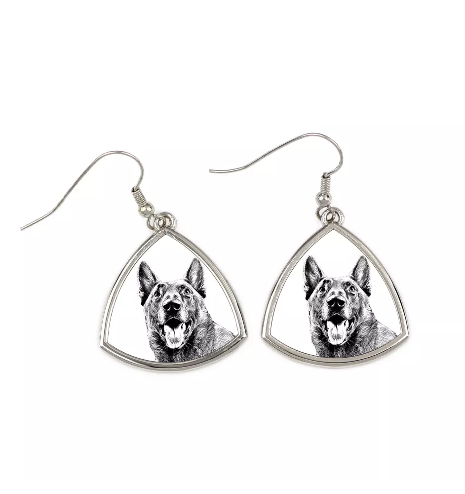 Malinois chien de berger belge - boucles d'oreilles avec chien, boucles d'oreilles pendantes avec photo, bijoux personnalisés avec impression de la marque Art-Dog