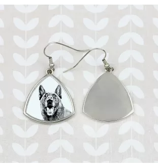 Malinois Belgischer Schäferhund - Hund Ohrringe, hängende Ohrringe mit Bild, personalisierter Schmuck mit dem Aufdruck der Marke Art-Dog