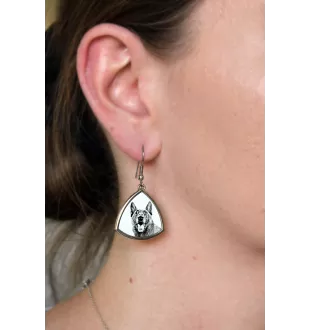 Malinois Belgian Shepherd Dog - dog earrings, hanging earrings with a picture, personalized jewelry with Art-Dog brand print
