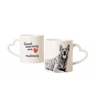 Malinois Belgischer Schäferhund - Tasse mit Hund, entzückende Tasse mit herzförmigem Henkel, universelles Geschenk der Marke Art-Dog