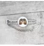 Lhasa Apso - geometric tie clip with a picture and inscription from Art-Dog