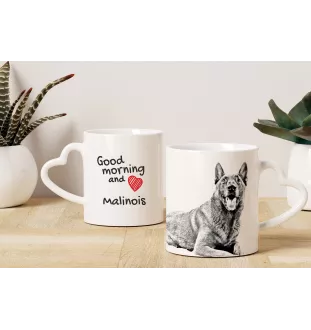 Malinois Belgischer Schäferhund - Tasse mit Hund, entzückende Tasse mit herzförmigem Henkel, universelles Geschenk der Marke Art-Dog
