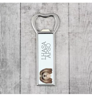 Lhasa Apso - bottle opener with a picture and inscription for beer by Art-Dog