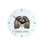 Lhasa Apso, Lhasaterrier, Löwenhund - geometrische Wanduhr mit Bild und Aufschrift der Marke Art-Dog