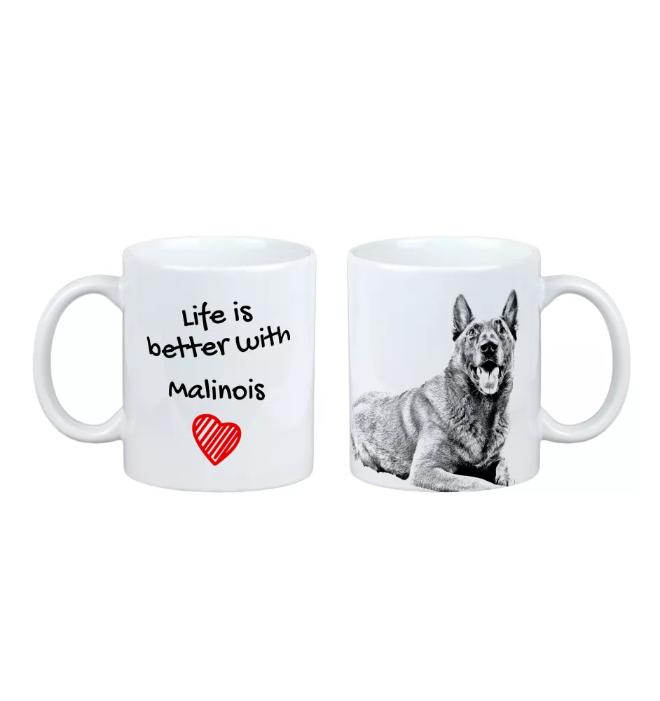 Malinois Belgian Shepherd Dog - cup with a dog, cup with a photo, personalized gift from the Art-Dog brand