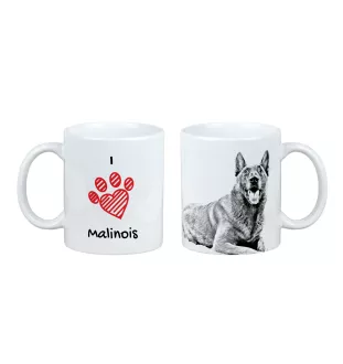 Malinois Owczarek belgijski kubek z psem I love Art-Dog