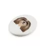 Lhasa Apso - une plaque avec une photo et un motif géométrique de la marque Art-Dog
