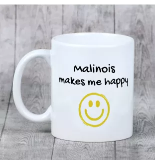 Malinois Belgian Shepherd Dog - cup with a dog, cheerful cup for a dog lover, personalized gift from the Art-Dog brand