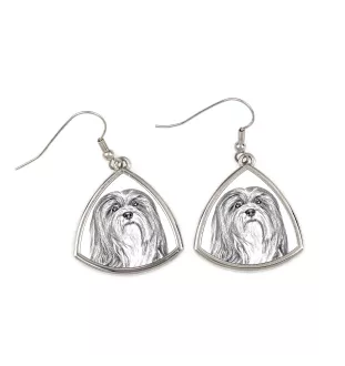 Lhasa Apso - boucles d'oreilles avec chien, boucles d'oreilles pendantes avec photo, bijoux personnalisés avec impression de la marque Art-Dog