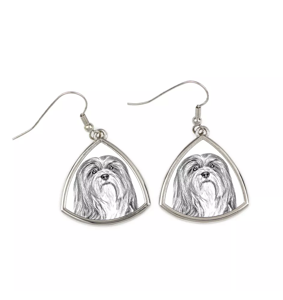Lhasa Apso kolczyki ze zdjęciem psa Art-Dog