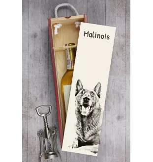 Malinois Belgischer Schäferhund - Weinbox mit Hund, Alkoholbox mit Grafik, personalisierte Geschenkbox der Marke Art-Dog