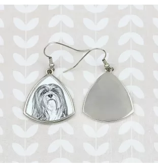 Lhasa Apso - dog earrings, hanging earrings with a picture, personalized jewelry with Art-Dog brand print