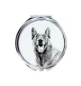 Malinois Belgian Shepherd Dog - Pocket mirror with a dog, personalized mirror for a purse, compact mirror with Art-Dog brand print.