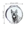 Malinois Belgischer Schäferhund - Taschenspiegel mit Hund, personalisierter Taschenspiegel, kompakter Spiegel mit Art-Dog-Logo