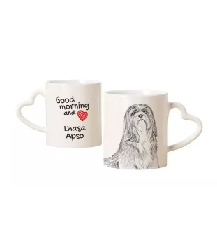 Lhasa Apso, Lhasaterrier, Löwenhund - Tasse mit Hund, entzückende Tasse mit herzförmigem Henkel, universelles Geschenk der Marke Art-Dog