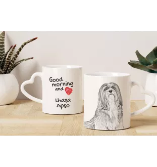 Lhasa Apso - tasse avec chien, une tasse adorable avec une anse en forme de cœur, un cadeau universel de la marque Art-Dog