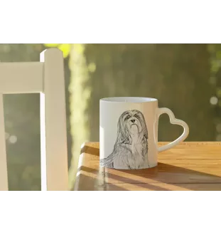 Lhasa Apso - tasse avec chien, une tasse adorable avec une anse en forme de cœur, un cadeau universel de la marque Art-Dog