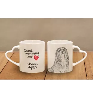 Lhasa Apso - tasse avec chien, une tasse adorable avec une anse en forme de cœur, un cadeau universel de la marque Art-Dog