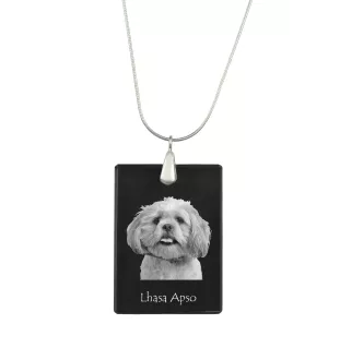 Lhasa Apso - Pendentif en cristal avec chien, collier en argent avec photo, pendentif personnalisé par la marque Art-Dog