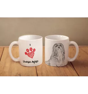 Lhasa Apso kubek z psem I love Art-Dog