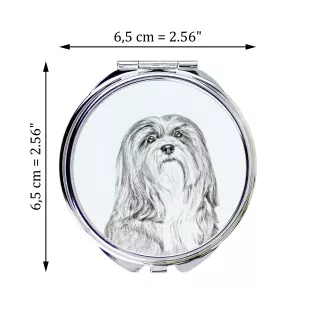 Lhasa Apso - miroir de poche avec chien, miroir personnalisé pour sac à main, miroir compact avec impression de la marque Art-Dog