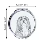 Lhasa Apso - Pocket mirror with a dog, personalized mirror for a purse, compact mirror with Art-Dog brand print.