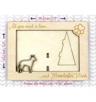 Manchester Terrier ramka na zdjęcie ze sklejki Art-Dog