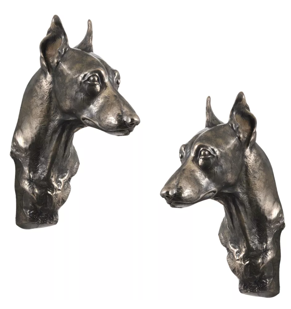 Pinscher nain - Statue de chien, buste suspendu, décoration unique pour les amoureux des chiens par la marque Art-Dog