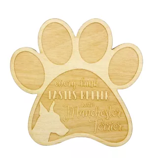 Manchester Terrier - Sous-verre mug, sous-verre gravé avec chien, cadeau pour amoureux des chiens par la marque Art-Dog