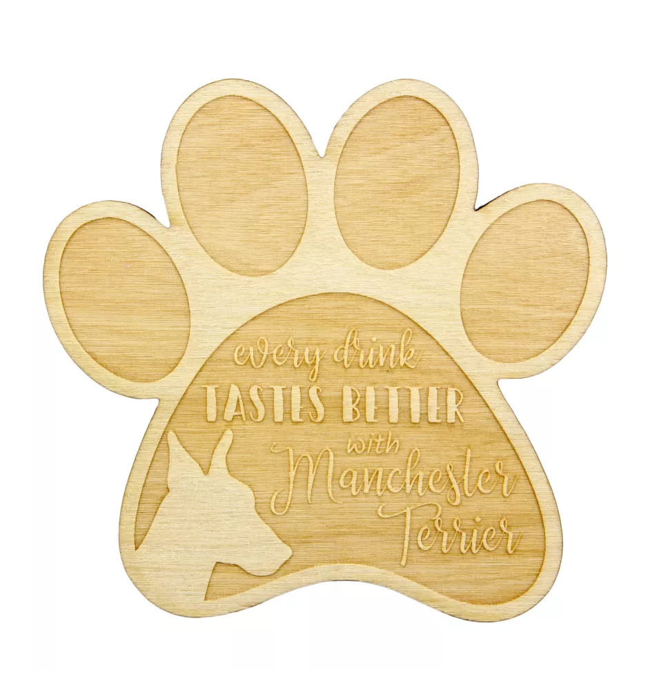 Manchester Terrier - Tasse Untersetzer, graviert Untersetzer mit Hund, Geschenk für Hundeliebhaber von Art-Dog Marke
