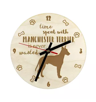 Manchester Terrier - Uhr mit Hund, Holzuhr mit Gravur, personalisierte Uhr von Art-Dog