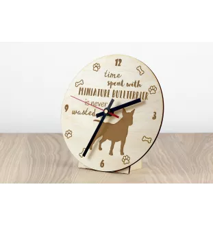 Bull Terrier miniature - horloge avec chien, horloge en bois avec gravure, horloge personnalisée par Art-Dog