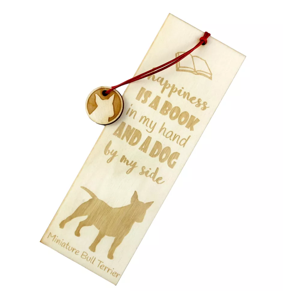 Miniature Bull Terrier - Lesezeichen mit Hund, personalisiertes Lesezeichen, Hundeaccessoire für Leser der Marke Art-Dog